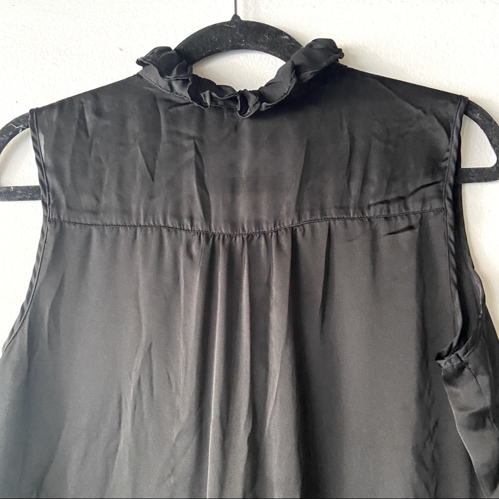F21 • Long Vintage Silk Ruffle Button Blouse - Picture 3 of 6